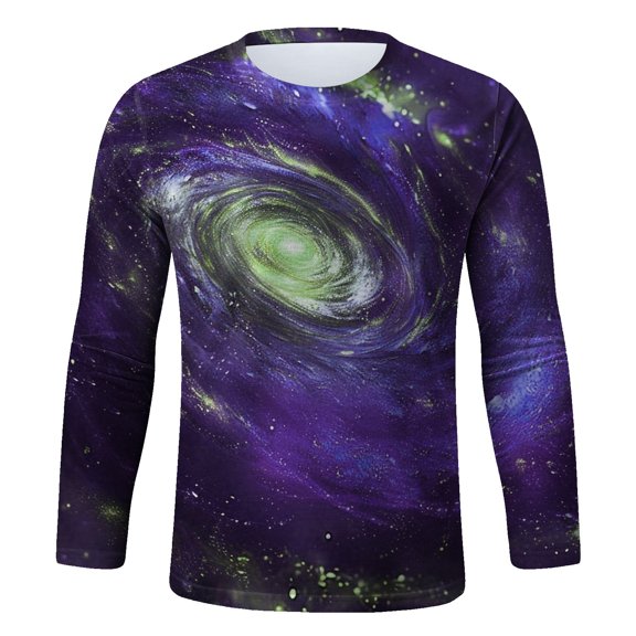 Men's Graphic Tees Crew Neck T Shirts Long Sleeve T-Shirts Casual Summer Streetwear Tropical Print Casual Tees Long Sleeve Undershirt