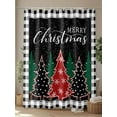 thumbnail image 4 of Fsddascl Christmas Tree Shower Curtain Set - Small 36" x 72" Washable Bathtub Curtain with 12 Hooks, Black Buffalo Plaid Xmas Trees Waterproof Fabric Stall Shower Curtains for Bathroom/Bathtub Décor, 4 of 6