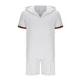 thumbnail image 5 of Men's Short Sleeve Hoodie and Shorts Set, Casual Athletic Two-Piece Outfit, Summer Comfort Lounge Wear, 5 of 6