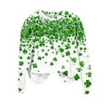 thumbnail image 2 of Xuyuer St. Patrick's Day Round Neck Sweatshirt for Women Lucky Shamrock Long Sleeve Shirt Ireland Gift Clover Print Fit Casual Pullover Fashion Loose Tops, 2 of 5