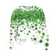 thumbnail image 2 of Xuyuer St. Patrick's Day Round Neck Sweatshirt for Women Lucky Shamrock Long Sleeve Shirt Ireland Gift Clover Print Fit Casual Pullover Fashion Loose Tops, 2 of 5