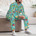 thumbnail image 5 of Mens Pajamas Set, Mushrooms Button Down Long Sleeve Loungewear Sleepwear Pjs sets for Men, 5 of 5