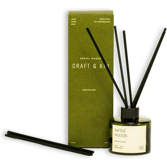 shiyou-Reed Diffuser Set Santal Woods, Reed Diffusers for Home, Fragrance Diffuser Sticks, Oil Diffuser Sticks, Oil Diffuser with Sticks, Reed Diffuser for Men