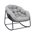 thumbnail image 3 of Outdoor Ladena Rocking Chair with Cushions, Large Sized and Metal Frame, Ergonomic Back Design for Garden, Porch, Patio and Various Space., 3 of 7