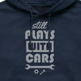 thumbnail image 2 of Instant Message - Plays With Cars Still - Men's Pullover Hooded Fleece Sweatshirt, 2 of 5