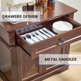 thumbnail image 5 of Farmhouse Storage Cabinet with 2 Doors and 1 Drawer, Adjustable Shelf, Freestanding Kitchen Pantry Cabinet, Modern Buffet Sideboard Coffee Bar Cabinet Living Room Bathroom Dining Room Cherry, 5 of 16
