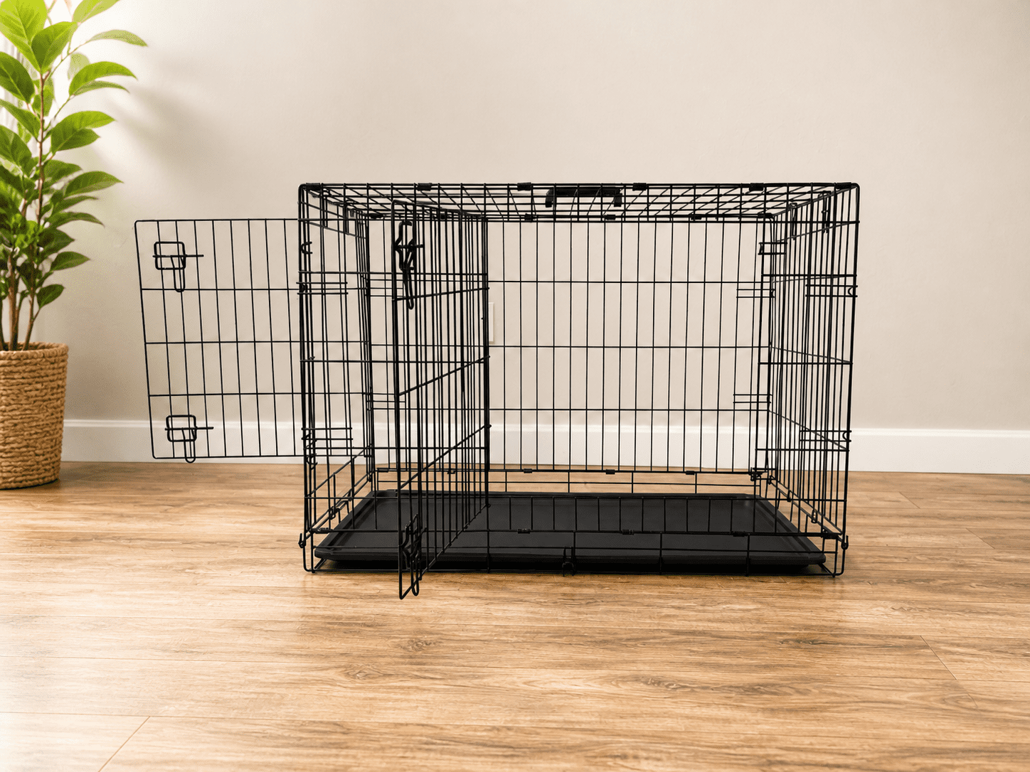 24' X 18' X 19' Medium Welded Wire Dog Crate with Plush Bed