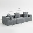 thumbnail image 2 of SEENYOO 111.02" Cloud Couch,Modular Cloud Sectional Sofa, Textured Chenille Modular 3-Seat, All-Foam Deep-Seat with Low-Profile Design, Modern Style, Compressed Shipping, Easy Setup, Grey, 2 of 14