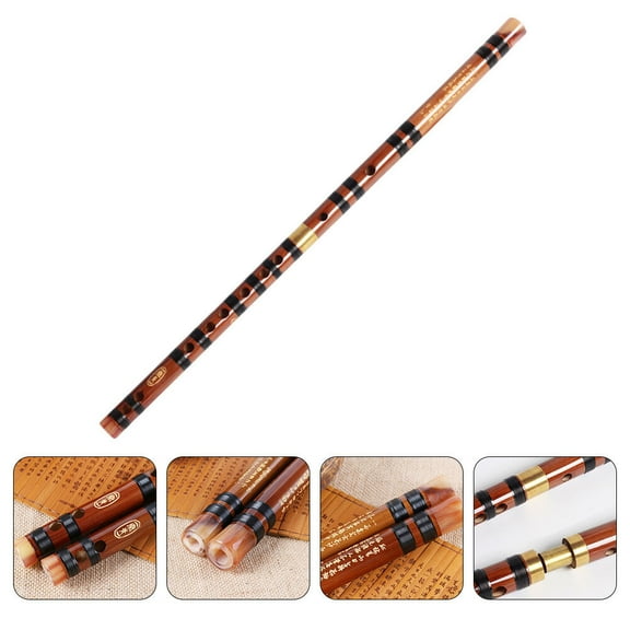 MOKKHNB Wood Flute Instrument Beginner Friendly Traditional Style 1Pc 10.3In