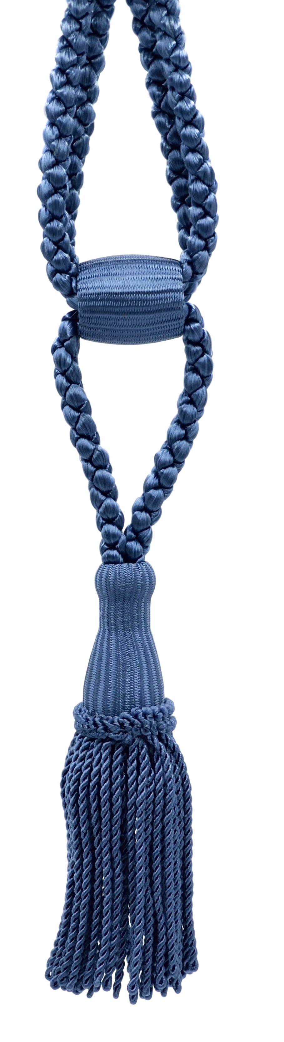 French Blue Decorative Tassel Tiebacks / 5 1/2 inch Tassel Length / 24 inch Spread (embrace) / STYLE#: TBC055-SPR24 (8362) / COLOR: M45