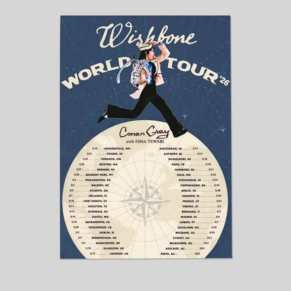 Tour Poster- Conan Gray WISHBONE WORLD TOUR Poster, One Sheet Wall Size 24''x36'' -Gategoo