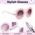 thumbnail image 4 of Gafas de sol retro de margaritas para mujer, gafas de sol redondas de flores para festivales de discoteca, 4 of 6