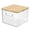 Clear/Natural, variant on mDesign Plastic Kitchen Storage Box - Bamboo Lid, Handles, 8 Pack, Clear/Natural