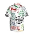 thumbnail image 2 of Uemuo Stamp Set Collection Printed Regular Fit Short Sleeve Casual Hawaiian Shirt for Men,Aloha shirt,Tropical shirt,Floral print shirt,Vacation Beach shirt-Small, 2 of 9