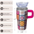 thumbnail image 3 of Insulated Travel Mug 20oz with Lid and Straw - Stainless Steel Double Wall Vacuum Boho Tumbler, Leakproof Thermal Coffee Cup, 3 of 5
