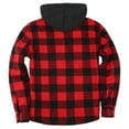 thumbnail image 7 of cllios Men's Sherpa Lined Flannel Shirt Jackets,Winter Thick Warm Coat Drawstring Long Sleeve Plaid Hooded Jacket Casual Snap Front Fleece Jacket, 7 of 7