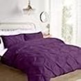 thumbnail image 3 of Pinch Pleated 3pc Duvet Cover Set 100% Egyptian Cotton 1000 Thread Count Zipper & Corner Ties Rectangle Pattern Decorative Pintuck Pillow Shmas (All Queen 90x90 Size, Purple), 3 of 4
