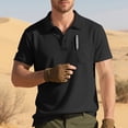 thumbnail image 4 of Ceisia Men's Regular Straight Short-Sleeve Functional Polo Shirt Breathable Mesh Chest Pocket Spring Summer Shirt Gift, 4 of 8