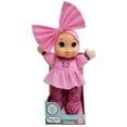 thumbnail image 1 of La primera muñeca suave y tierna de Baby Kisses del bebé, vestida con una blusa rosa y mallas estampadas, presiona su barriga para escuchar dulces sonidos de besos y decir te amo, 1 of 5