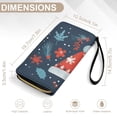 thumbnail image 6 of Womens Wallet Bifold Ladies Cluth Bag Wristlet Wrist Strap Long Purse Christmas Hat Pattern Design, 6 of 6