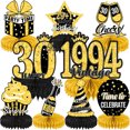 thumbnail image 1 of Decoración de panal de abeja de cumpleaños de oro negro Decoración de fiesta Decoración de panal de abeja de un año Decoración de panal de abeja de 70 años Decoración de panal de abeja de 80 años, 1 of 6