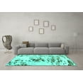 thumbnail image 3 of Ahgly Company Machine Washable Indoor Rectangle Abstract Turquoise Blue Modern Area Rugs, 8' x 10', 3 of 4