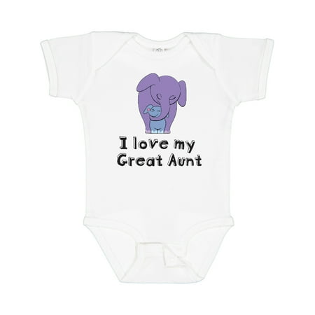 

Inktastic I Love My Great Aunt Elephant Purple Blue Gift Baby Boy Bodysuit