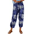 thumbnail image 2 of Pntutb Grande Taille Liquidation! Mode Femmes Été Décontracté Ample Coton et Lin Poche Pantalon Uni, 2 of 8