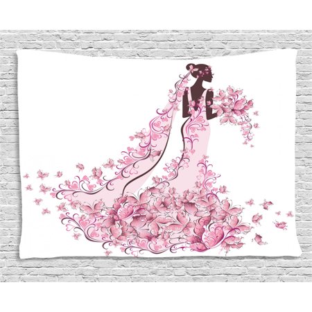 Wedding Decorations Tapestry Flowers Hearts Butterflies On