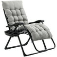 thumbnail image 1 of Outsunny Padded Zero Gravity Chair, Folding Recliner Chair, Patio Lounger with Cup Holder, Adjustable Backrest, Removable Cushion for Outdoor, Patio, Deck, and Poolside, Grey, 1 of 9