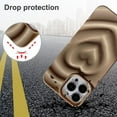 thumbnail image 3 of Compatible with iPhone 13 Pro Max Case-6.7 Inch, Luxury 3D Design Heart Electroplated Water Ripple Case for Women Girls Soft Silicone Shockproof Camera Protective Back Cover-Brown, 3 of 13