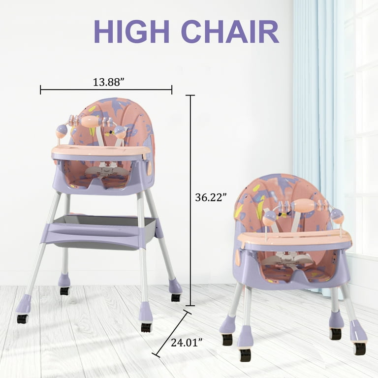 INFANS 3 in 1 Baby High Chair, Electric Baby Swing, Infant Booster with  Remote Control, Removable Tray, Double Cushion 