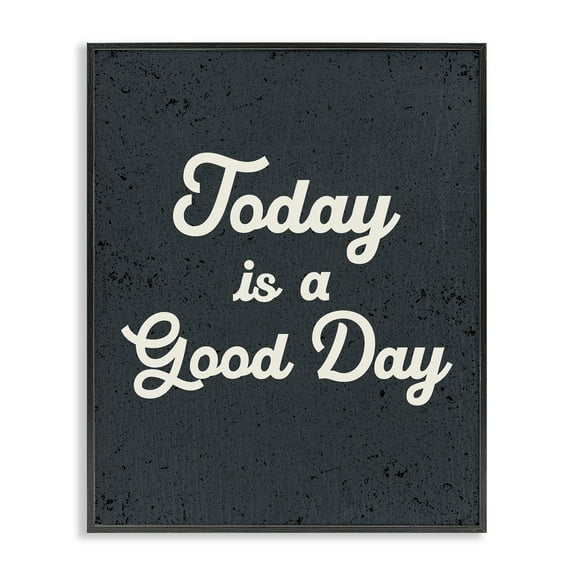 Stupell Industries Today Is Good Day Vintage Text & Numbers Painting Black Framed Art Print Wall Art, 11 x 14