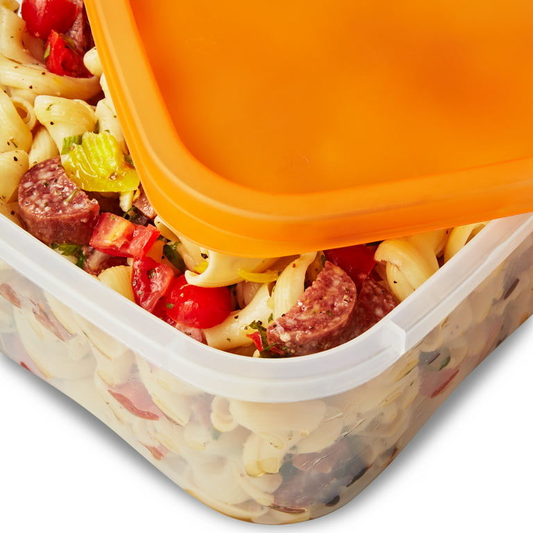 2 Pack - Plastic Round Food Storage Containers with Lid, 10.5