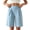 Light Blue, variant on CQONEPT Women's Casual Bermuda Shorts Elastic Waist Wide Leg Knee Length Summer Shorts with Pockets Beige L