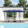 thumbnail image 2 of 15ft Large Patio Umbrella with Base & Solar Lights-Rectangular Patio Umbrella with Crank Handle, UV Protection for Outdoor Market, 2 of 6