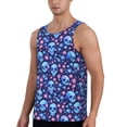 thumbnail image 2 of KLL Blue Skull Flower Print Men's Muscle Gym Workout Stringer Tank Tops Bodybuilding Fitness T-Shirts Tank Tops Men-Medium, 2 of 7
