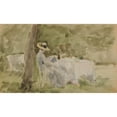 thumbnail image 3 of James Abbott McNeill Whistler 18x12 Black Modern Framed Museum Art Print Titled - Breakfast in the Garden (1885-1886), 3 of 5