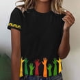 thumbnail image 3 of Raeneomay Oversized T Shirts for Women Casual Black Slave Liberation Day Printed Round Neck Short Sleeved T-Shirt Top, 3 of 4