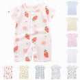 thumbnail image 4 of HCNTES Infant Newborn Baby Unisex Short Sleeve Jumpsuit Romper One-Piece Children Toddler Cozy Pajamas Nighty Homewear for Spring Summer(Y01-Blue,12-18 Months), 4 of 4