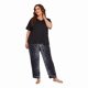 thumbnail image 1 of Conjunto de top y pantalones de manga corta con estampado de leopardo de verano para mujer, 1 of 5