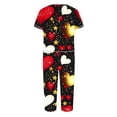 thumbnail image 4 of TIMIFIS Ensembles de Pyjama pour Femmes 2 Pcs - Pyjamas de la Saint-Valentin pour Femmes - Ensembles de Pyjamas pour Dames Manches Courtes Col Rond Haut et Pantalons Capris Ensembles de Détente, 4 of 5