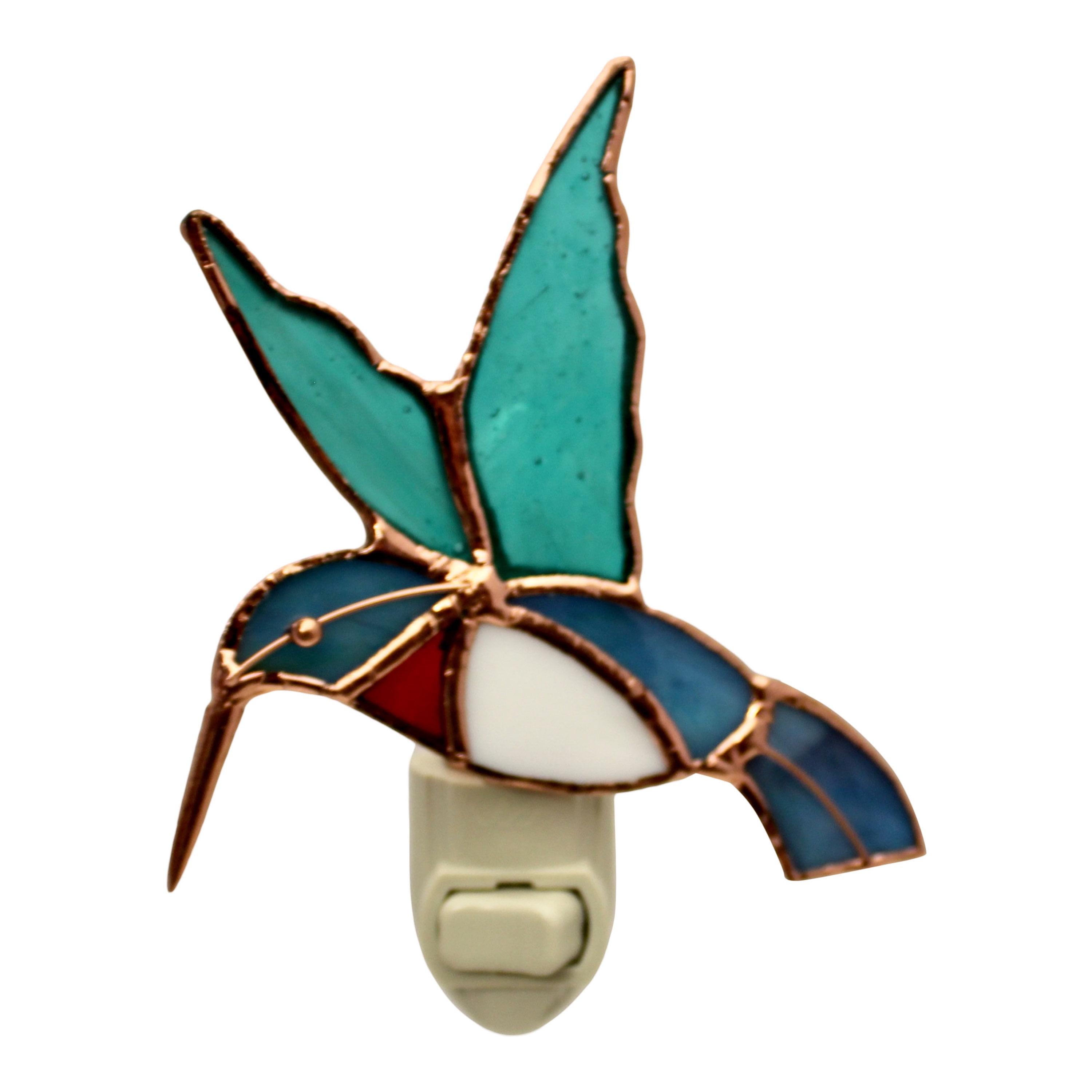 stained glass hummingbird night light