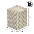 thumbnail image 5 of JONATHAN Y END2000I Callista 18" Modern Bohemian Ceramic Tiled Rectangle End Table, Khaki Yellow/Light Gray, 5 of 6