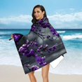 thumbnail image 7 of Orinice Purple Flowers Full Moon Quick Dry Bath Towel 27.5x55in Ultra-Fine Fiber Lightweight Compact 55x27.5in, 7 of 7