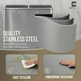 thumbnail image 5 of CAPHAUS Dual Trash Can with Double Lid, Trash and Recycle Bins Combo, Hands-free Stainless-Steel Garbage Can for Kitchen, with 2 Compartment, Hinged Lid, Odor Filters, Handles, 25L+25L, 2 x 6.6 Gallon, 5 of 9