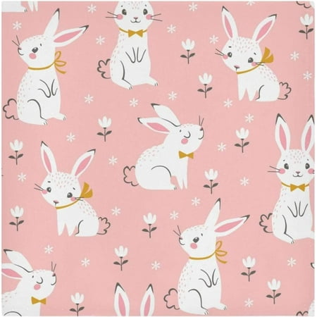 

Hyjoy Cute Rabbit Easter Napkins Dinner Napkins Cloth 4 Pack 20 x 20 Inch Soft Polyester Reusable Dinner Napkin for Family Restaurant Weddings Parties Holiday Dinner Home Decorative