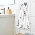 thumbnail image 3 of Yayeee 2 Pack Hand Towels for Bathroom 100% Cotton 16" x 28" Soft Absorbent Kitchen Towel, Black Cartoon Snowmen, 3 of 7