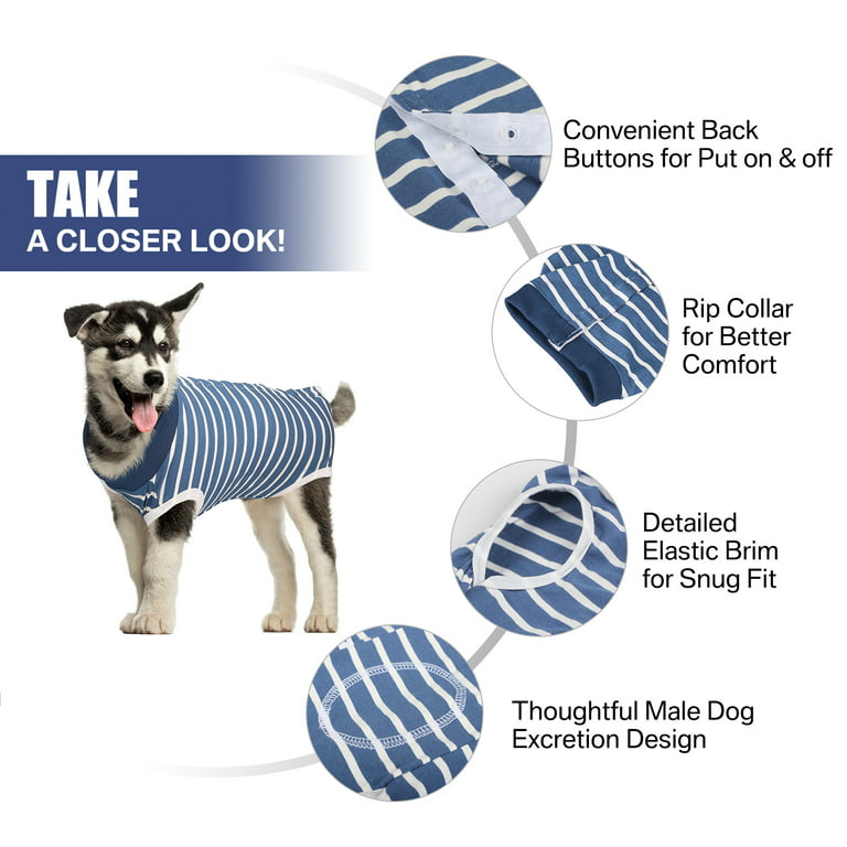 IDOMIK Dog Recovery Suit After Surgery, Soft Dog Surgery Recovery Suit for  Male Female Pet Dogs Cats, Dog Spay Neuter Onesie Snugly Shirt, Dog Cone