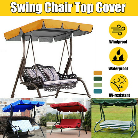 Canopy Swing Top Cover 2 & 3 Seater Patio Swing Chair Replacement Silver-Coating Polyester Waterproof Cover for Garden Terrace Swing Hammock